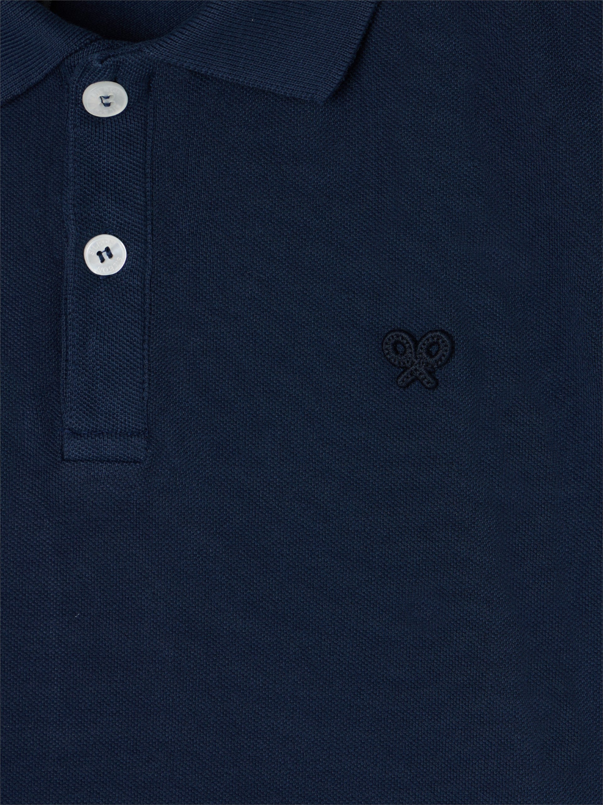 Polo fille classique bleu marine