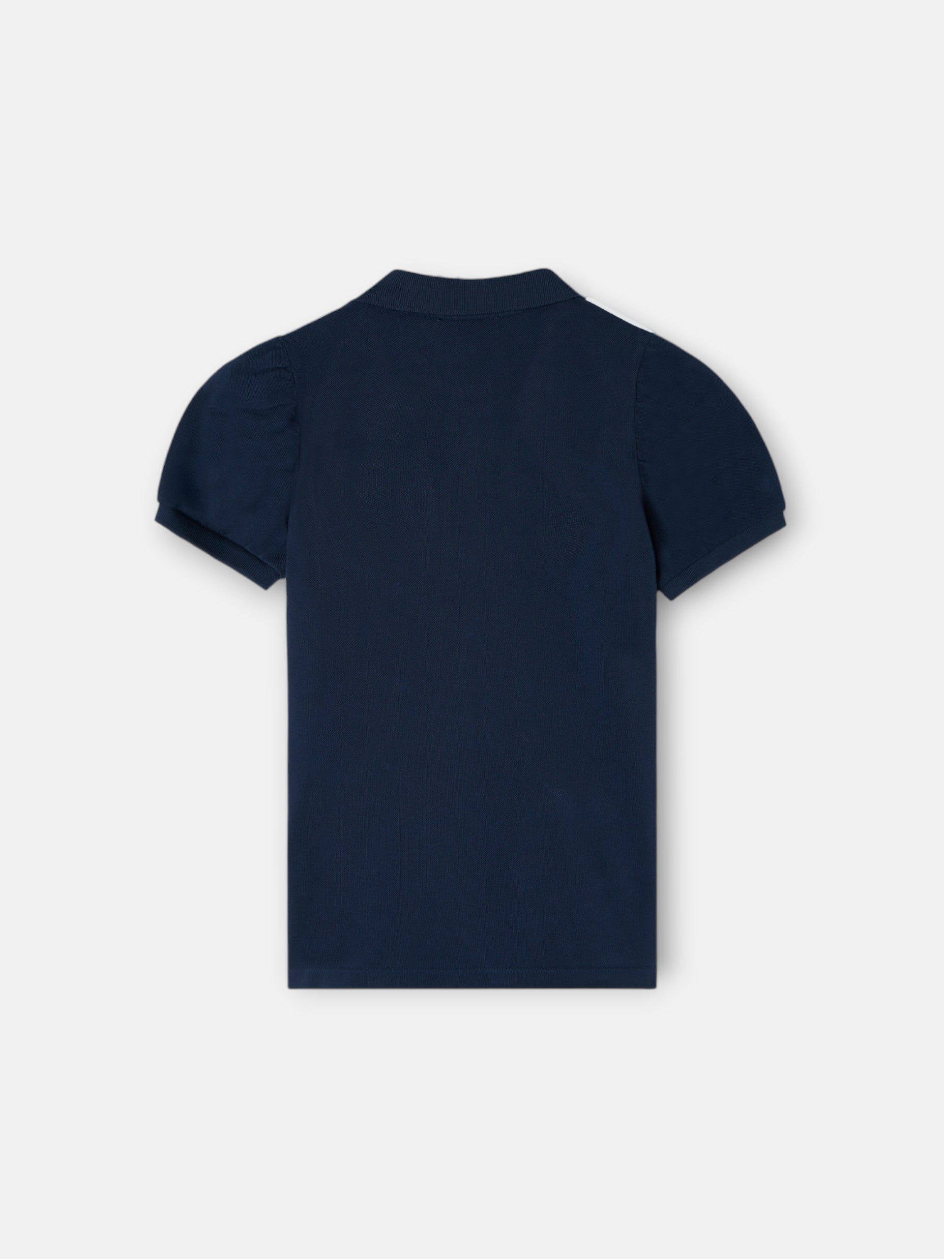 Polo fille classique bleu marine