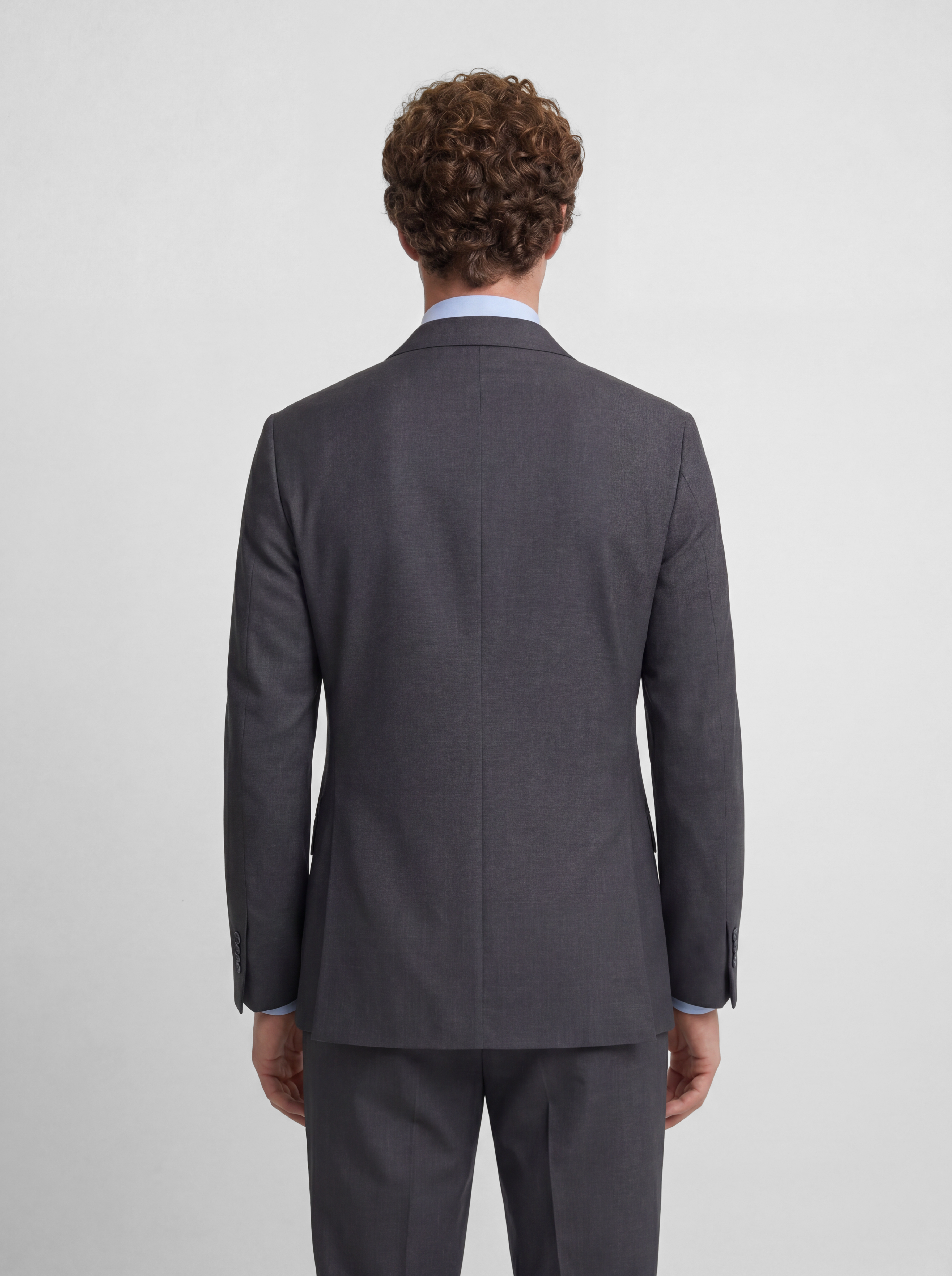 Blazer de fato cruzado stretch cinzento