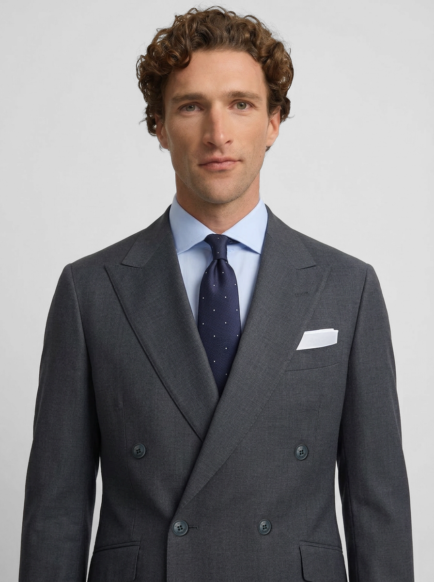 Blazer de fato cruzado stretch cinzento