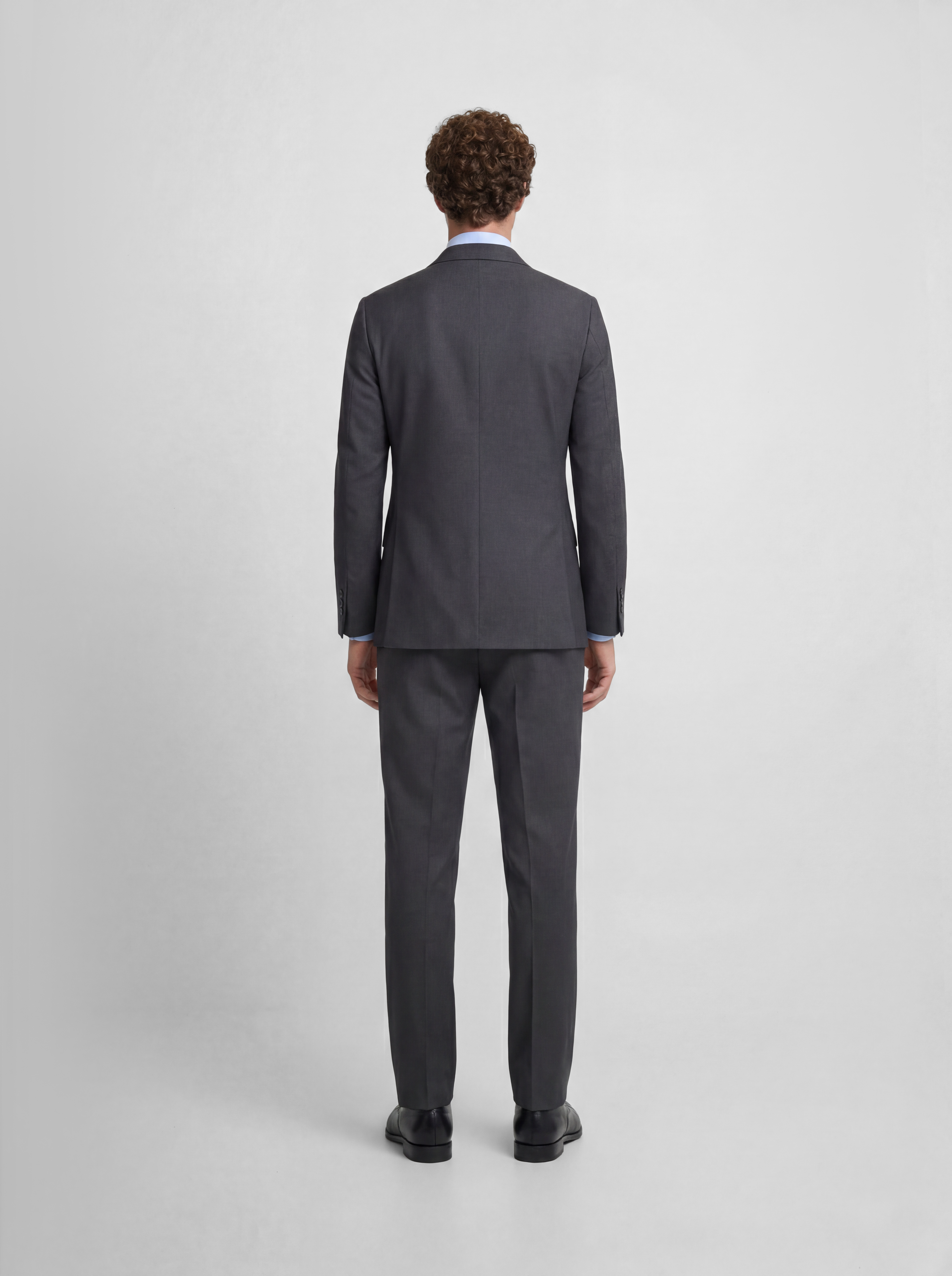 Blazer de fato cruzado stretch cinzento