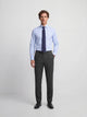 Stretch grey double-breasted suit trousers