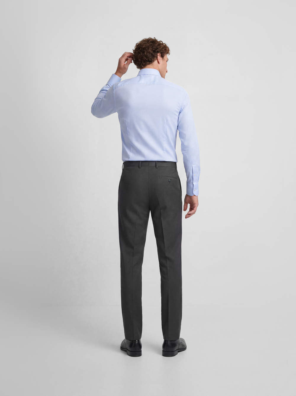 Pantalon traje cruzado stretch grey