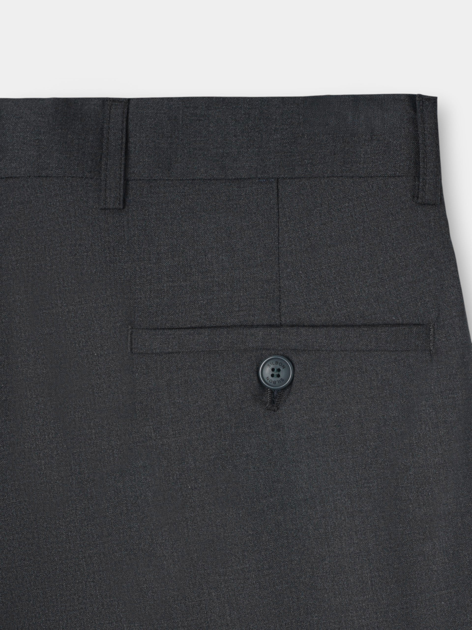 Stretch grey double-breasted suit trousers