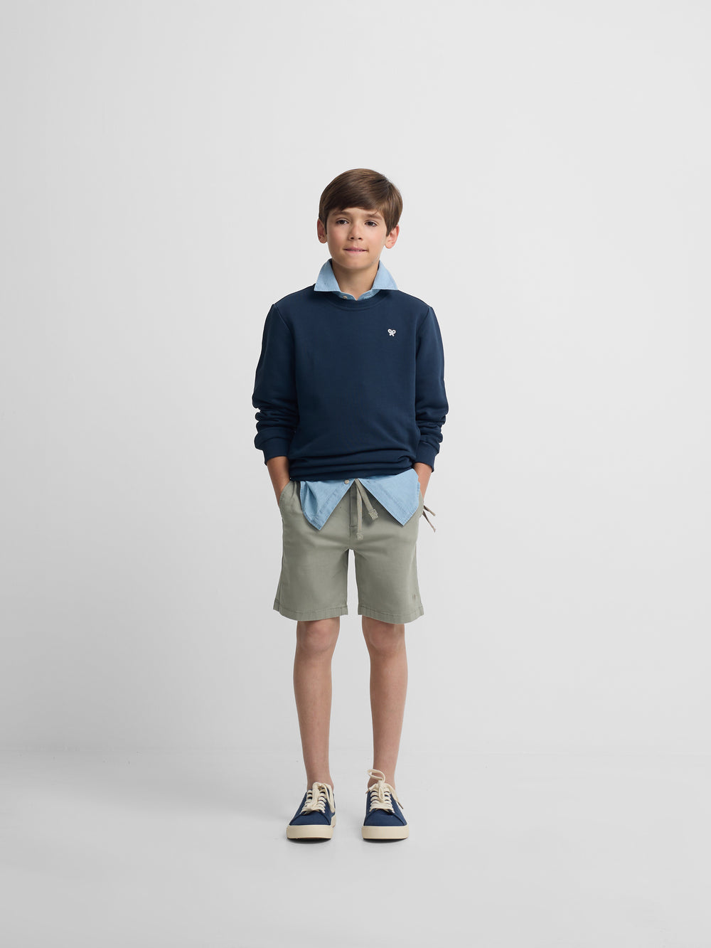 Sweatshirt kids minilogo felpo azul-marinho