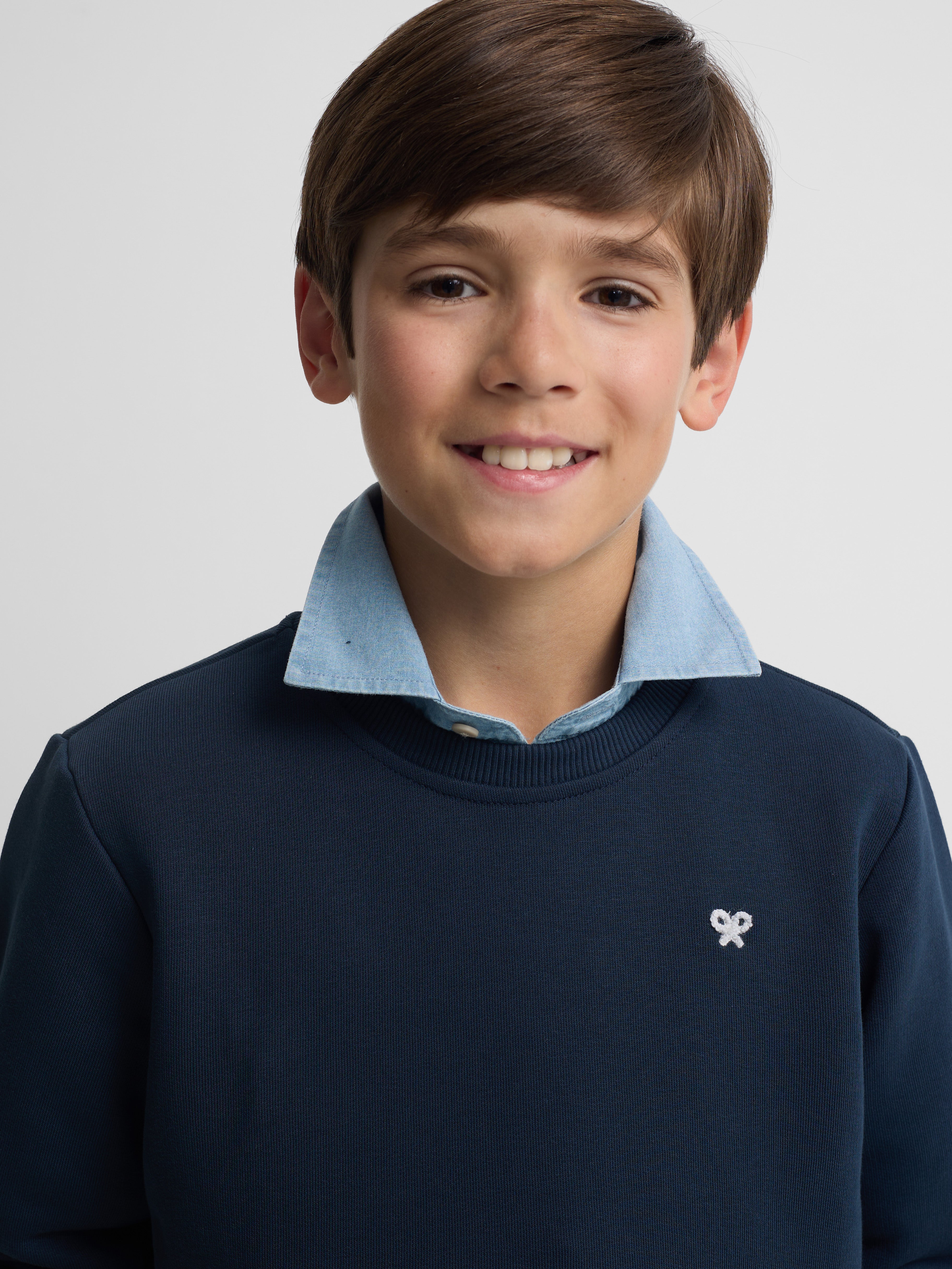 Sudadera kids minilogo rizo azul marino