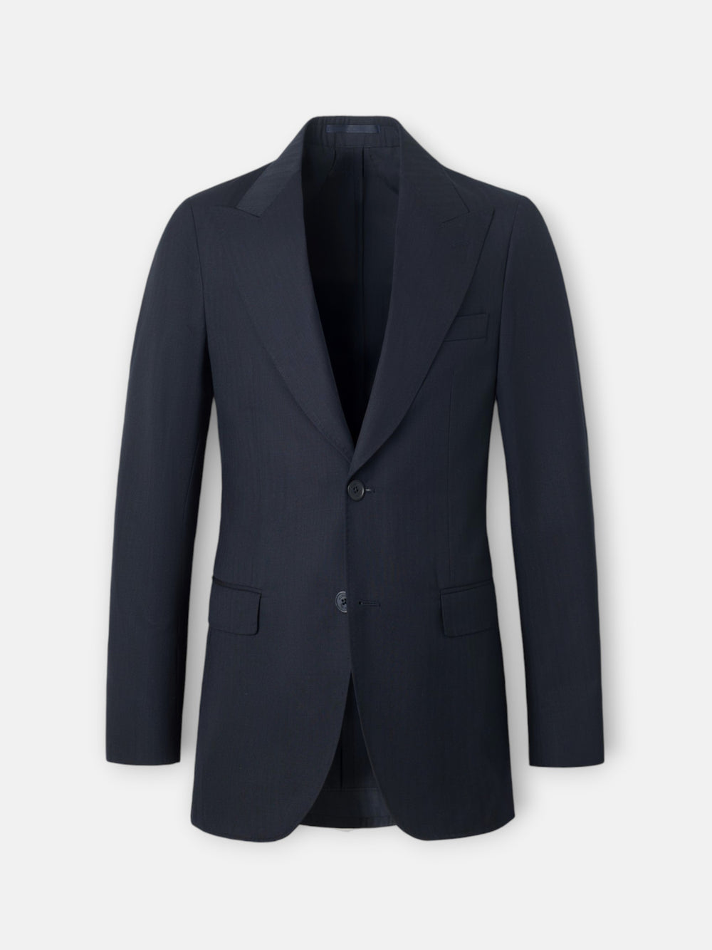 Navy blue herringbone suit jacket