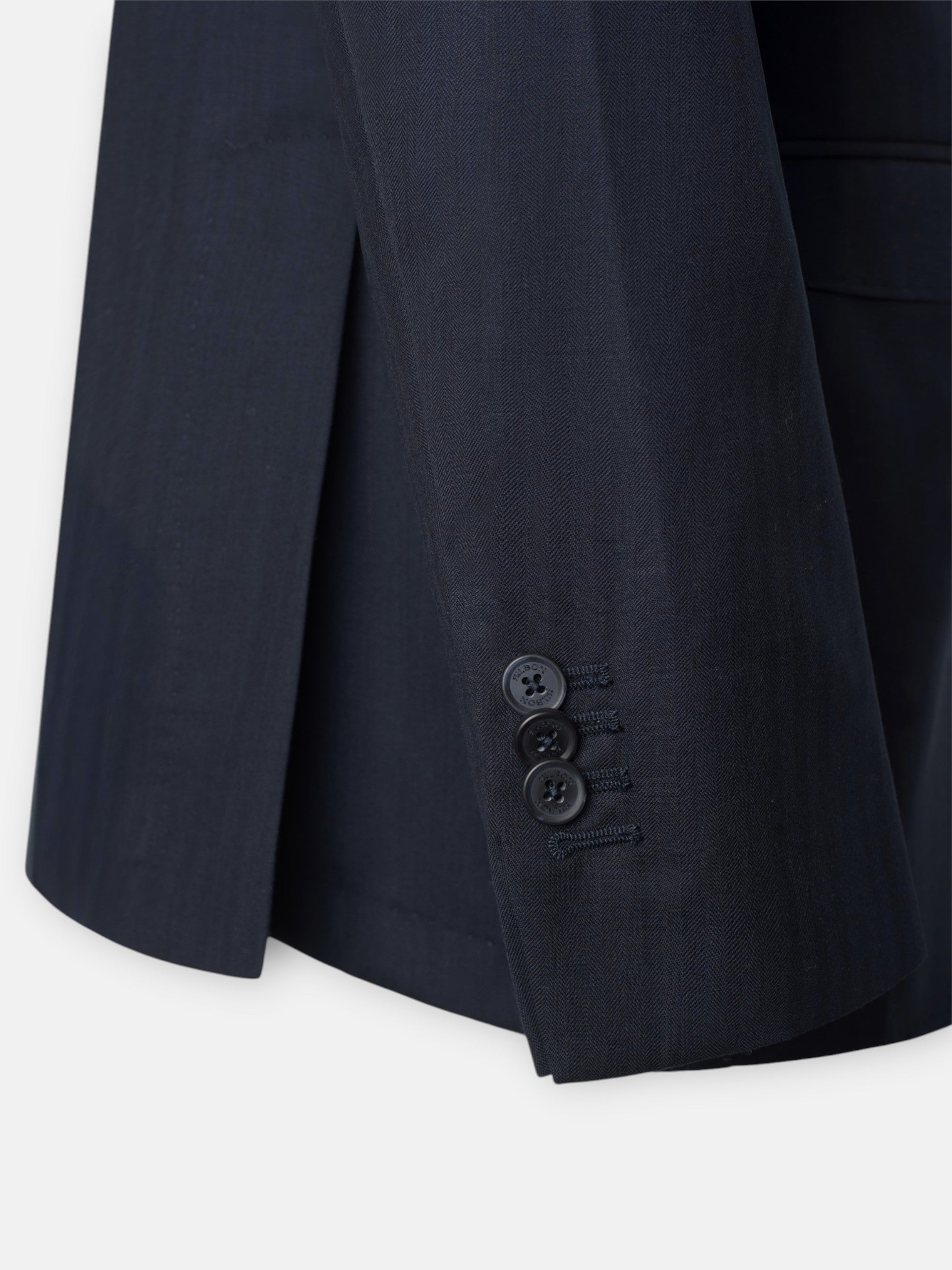 Americana traje herringbone azul marino