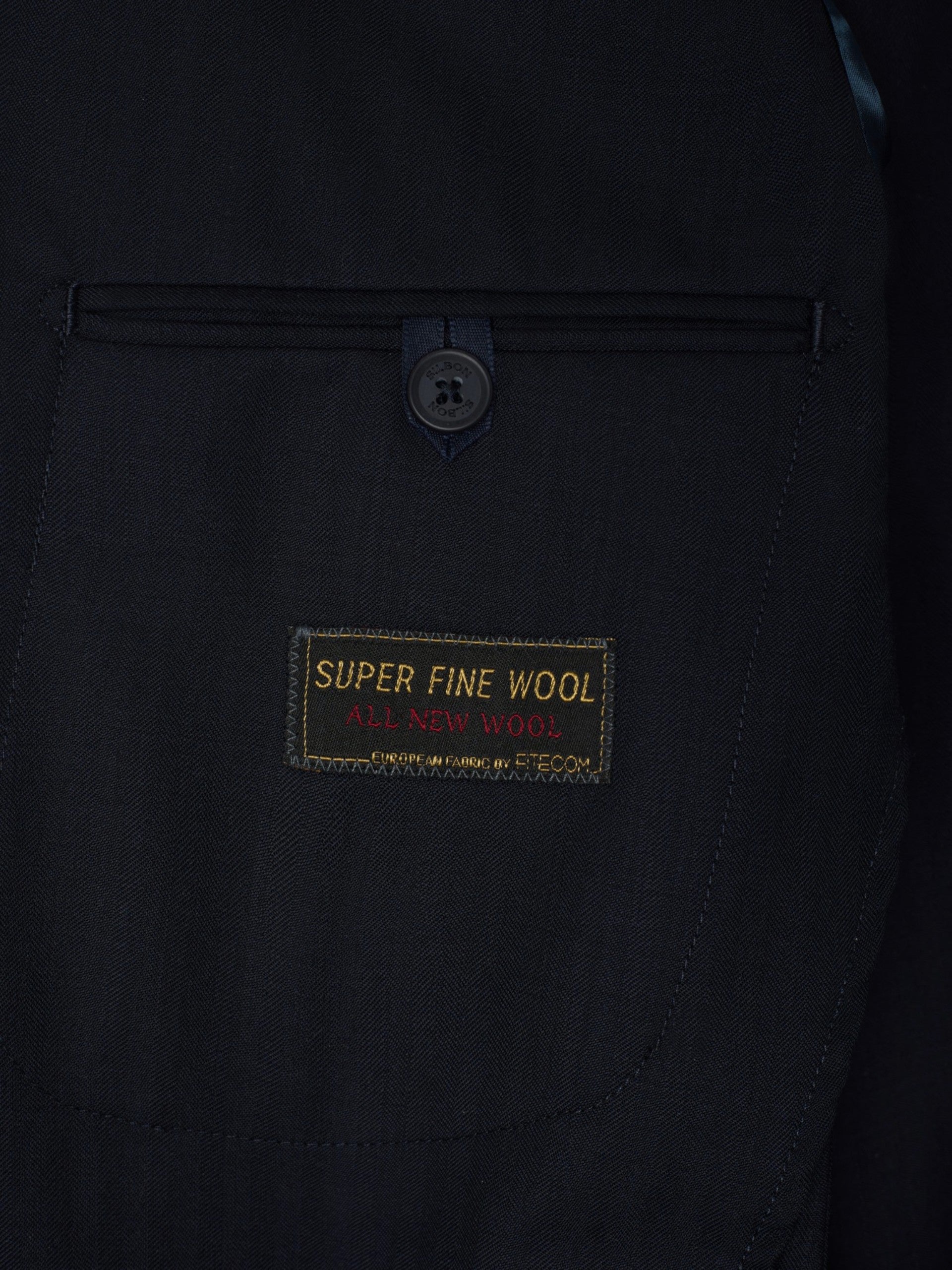 Americana traje herringbone azul marino