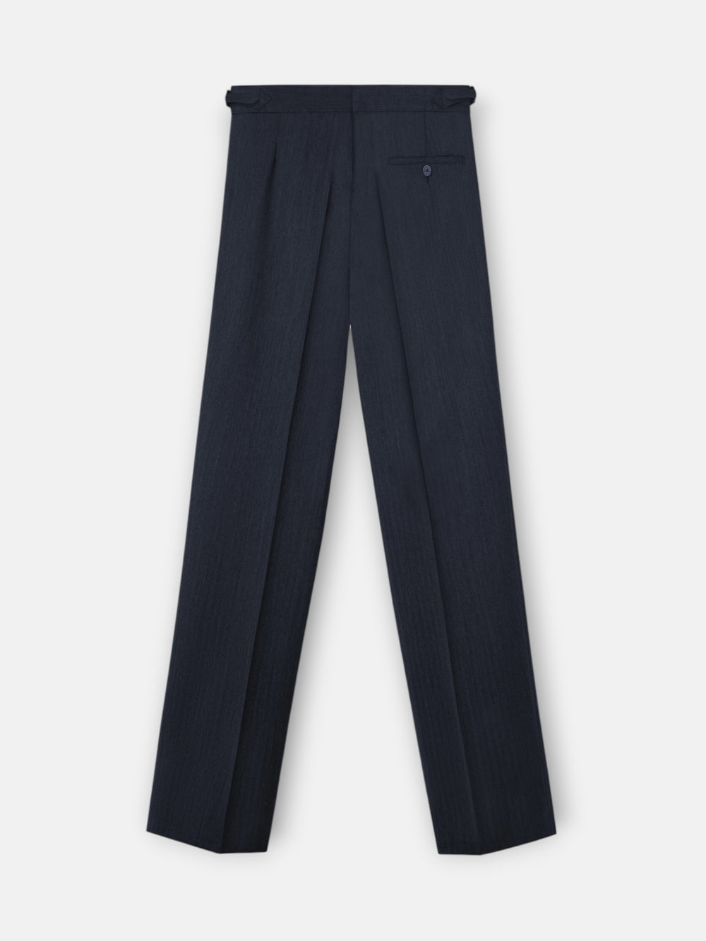 Navy blue herringbone suit trousers