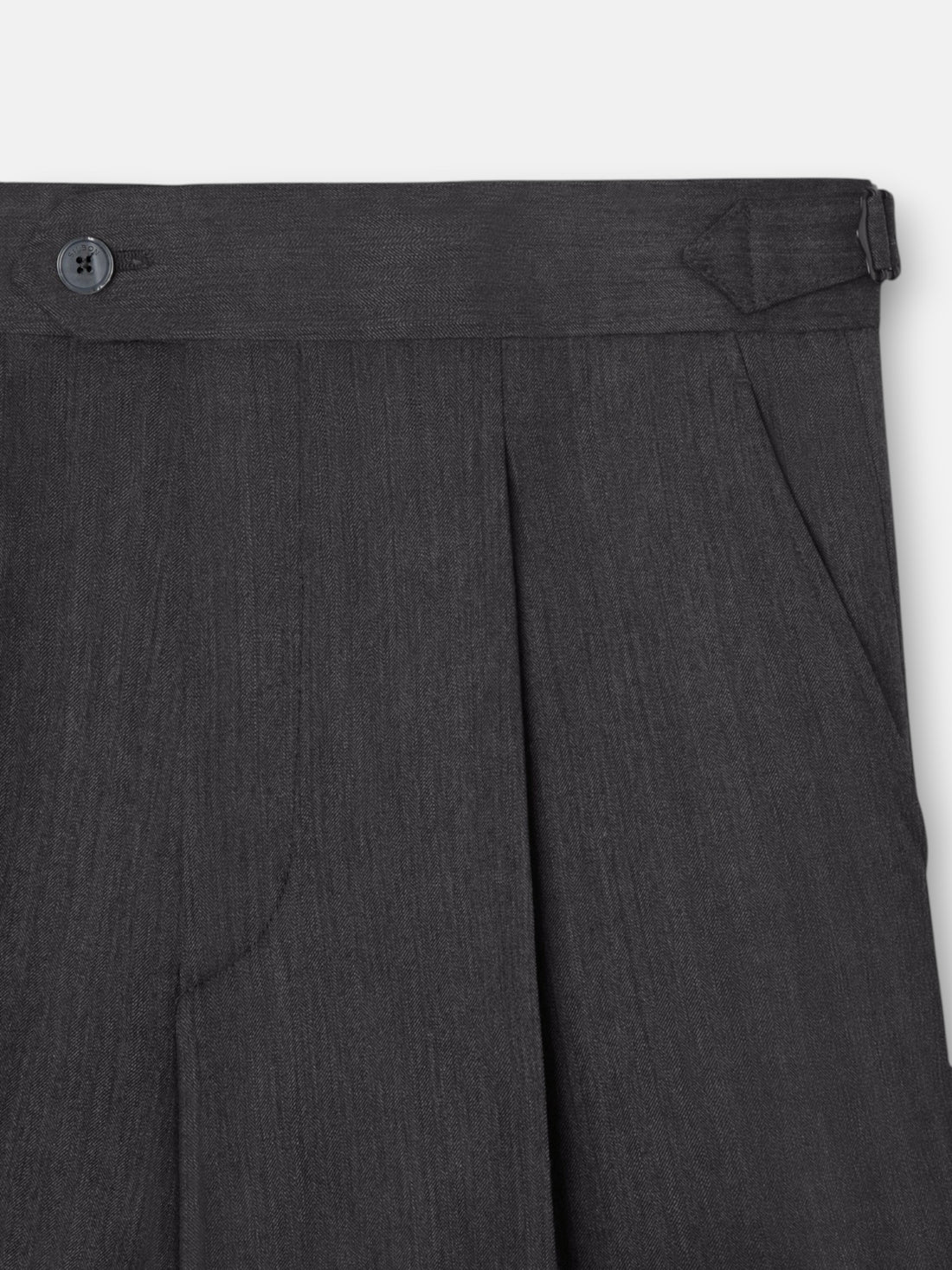 Pantalon traje cruzado herringbone gris