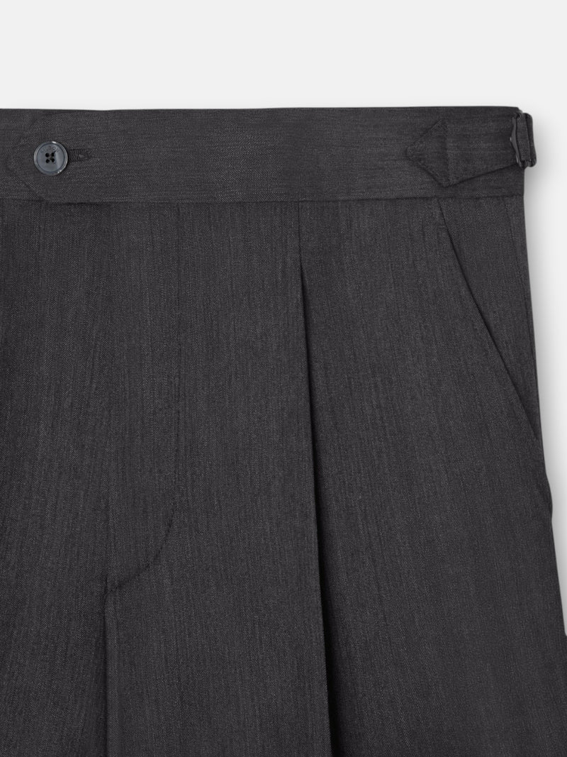 Pantalon traje cruzado herringbone gris