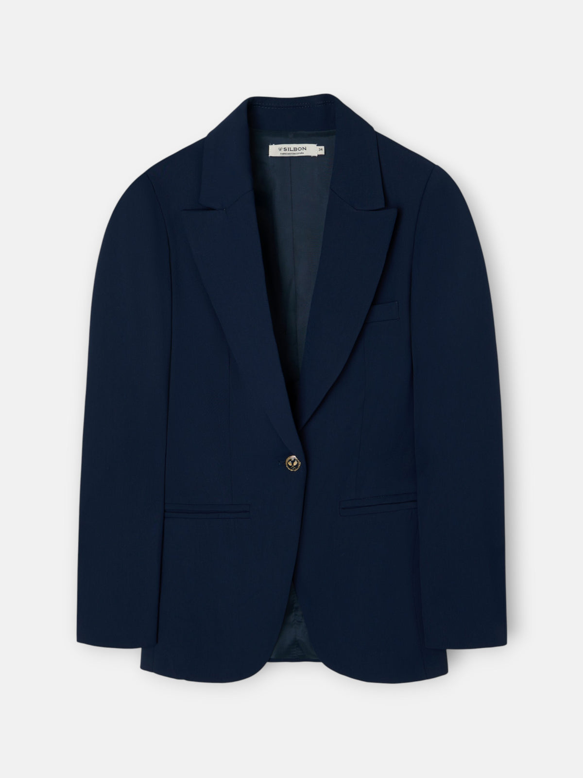 Classic straight navy blue women's blazer