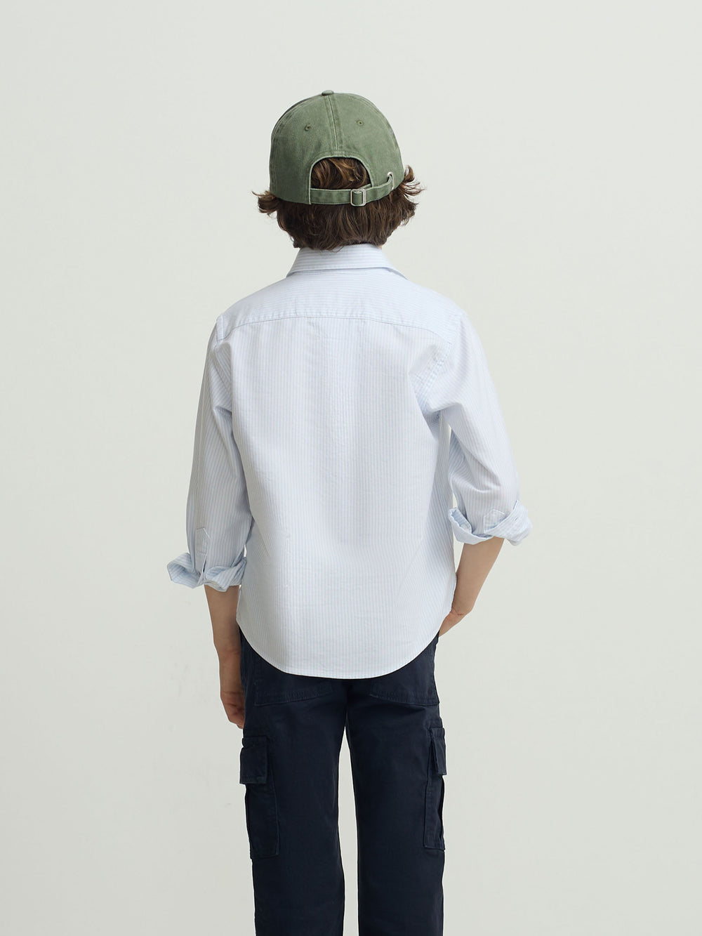 Polera sport kids rayas vertical azul