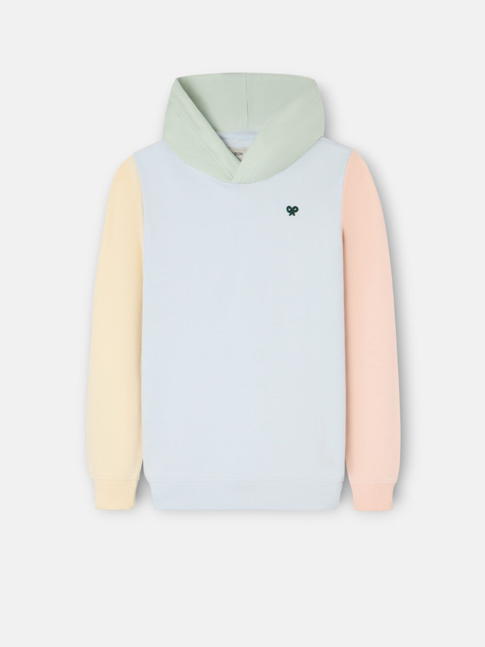 Sudadera kids capucha multicolor celeste