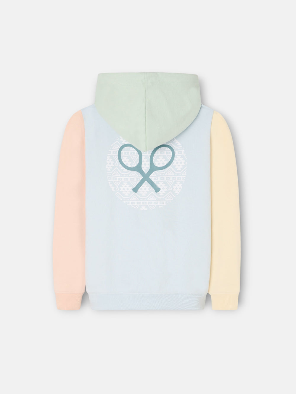 Sudadera kids capucha multicolor celeste