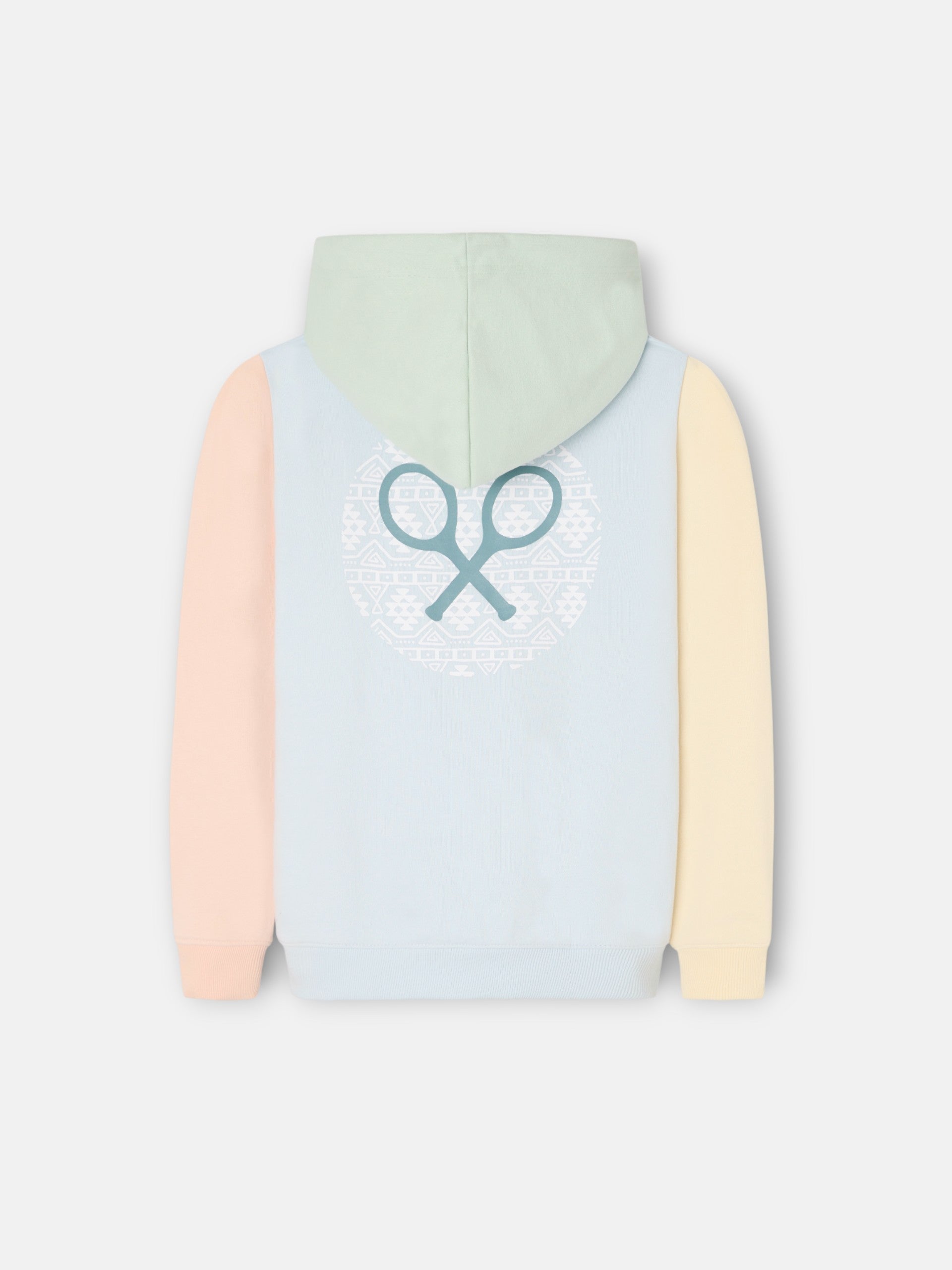 Sweat à capuche multicolore bleu ciel pour enfants