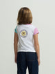 White girl’s t-shirt with bicolor sleeves