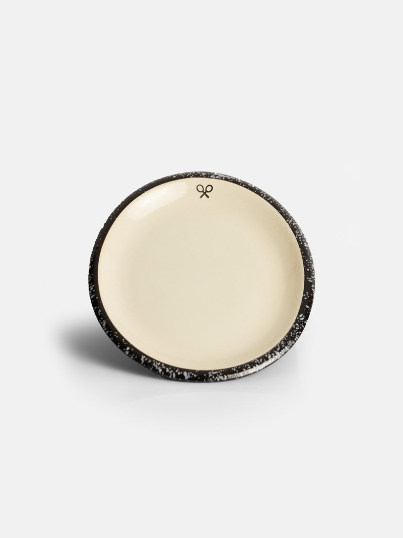 Petite assiette en céramique émaillée bicolore
