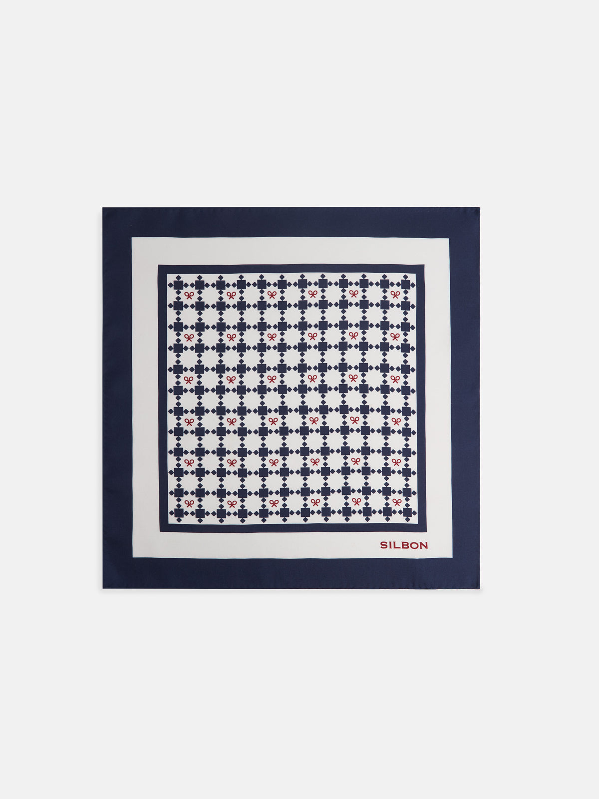 Pañuelo geometrico raquetas blanco