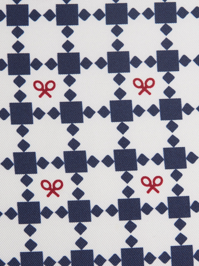 Pañuelo geometrico raquetas blanco