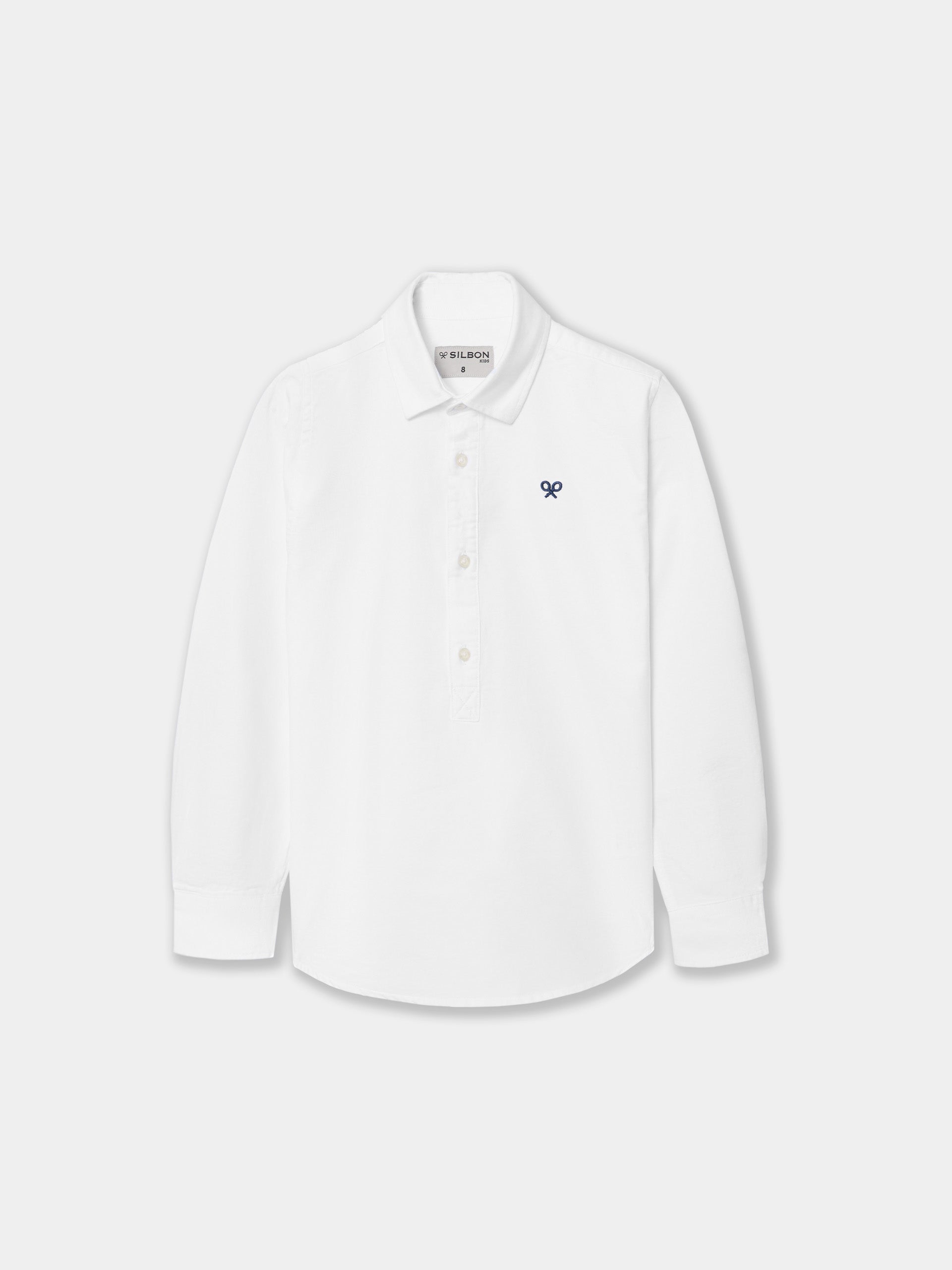 Polera sport kids clasica oxford  blanca
