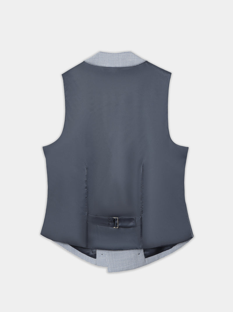 Chaleco chaque clasico pata de gallo azul