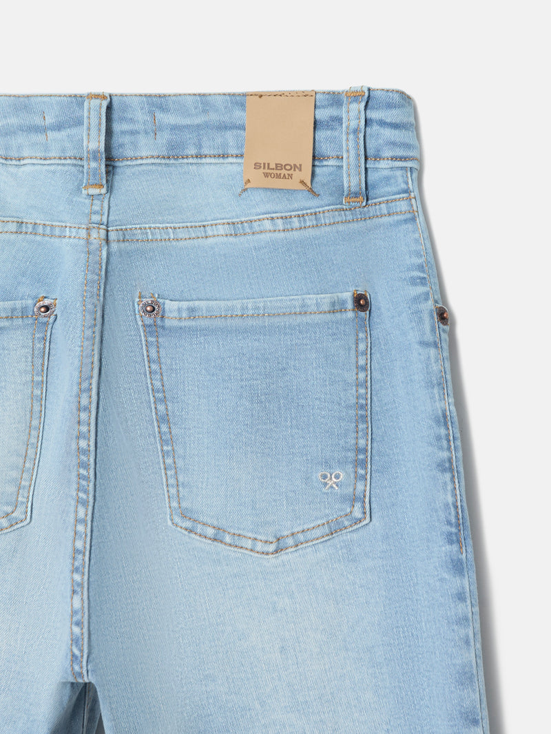 Calças de mulher slim fit ganga clara