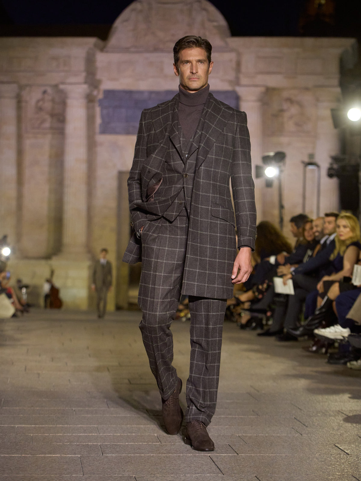 Abrigo MTM sartorial cuadro ventana heritage marrón 100% lana inglesa