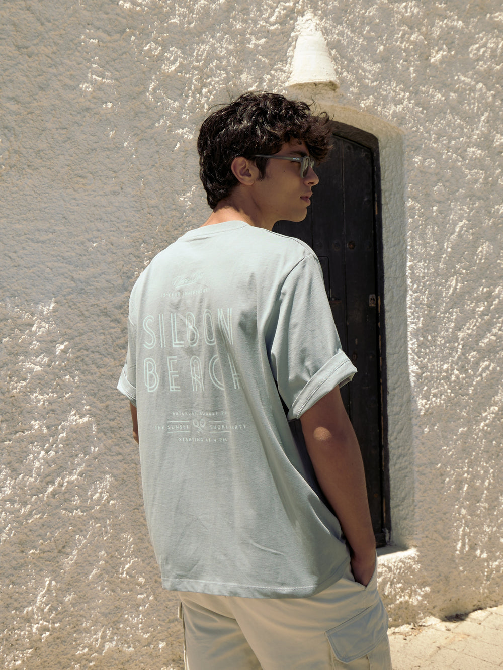 Camiseta special fit Silbon sunset party aguamarina