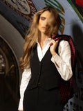 Gilet femme classique tailleur noir