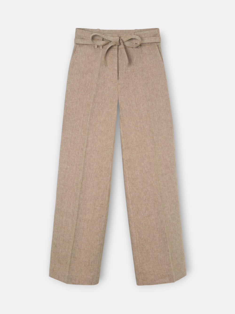 Pantalon recto aberturas beige