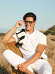 White light piqué polo