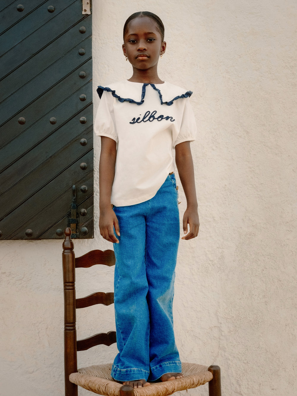 Pantalon girl marinero denim
