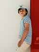 Camiseta kids ribete rayas finas azul