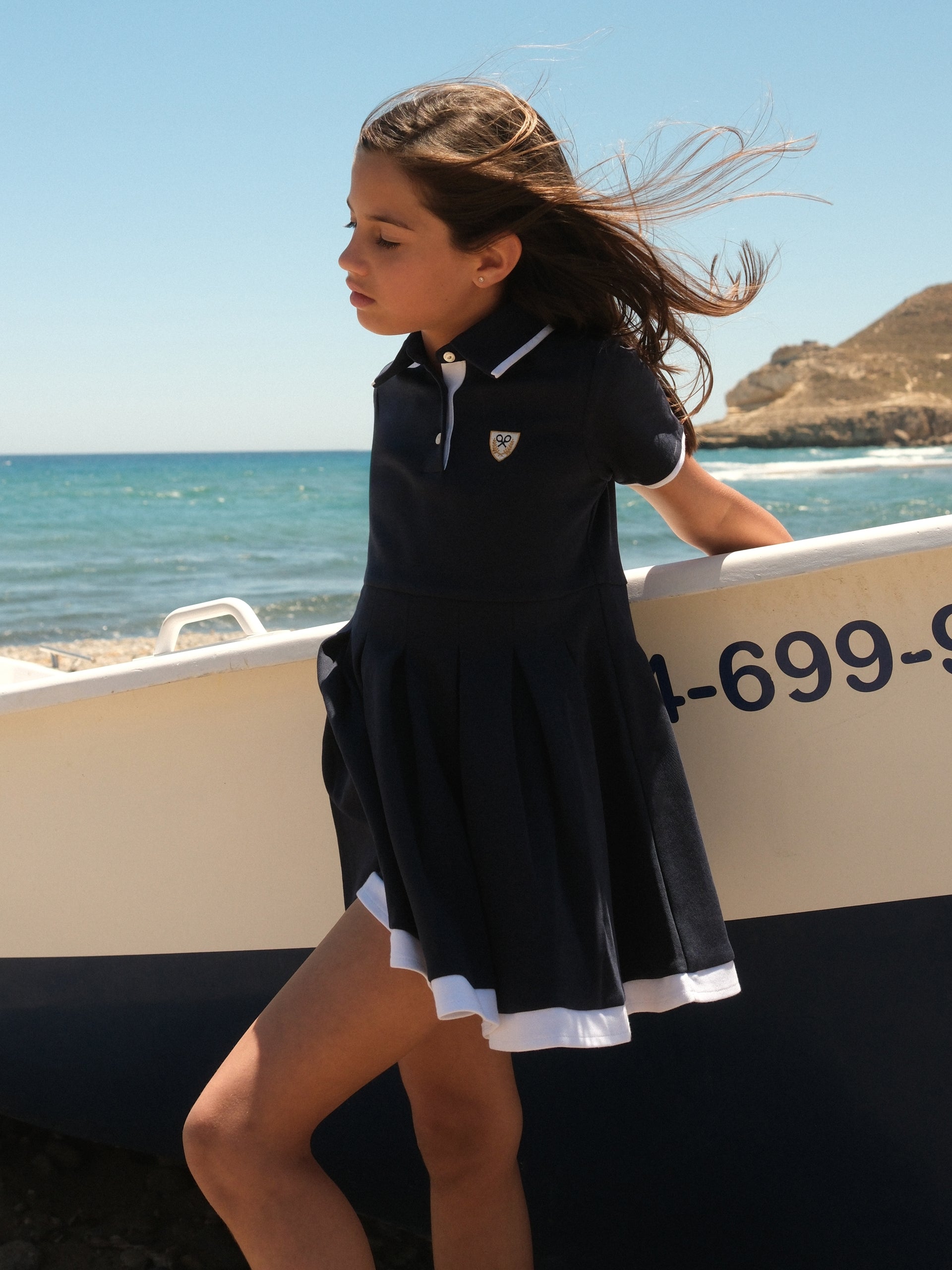 Vestido girl punto azul marino