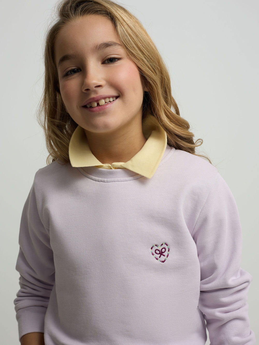 Sweatshirt girl silbon love lilás