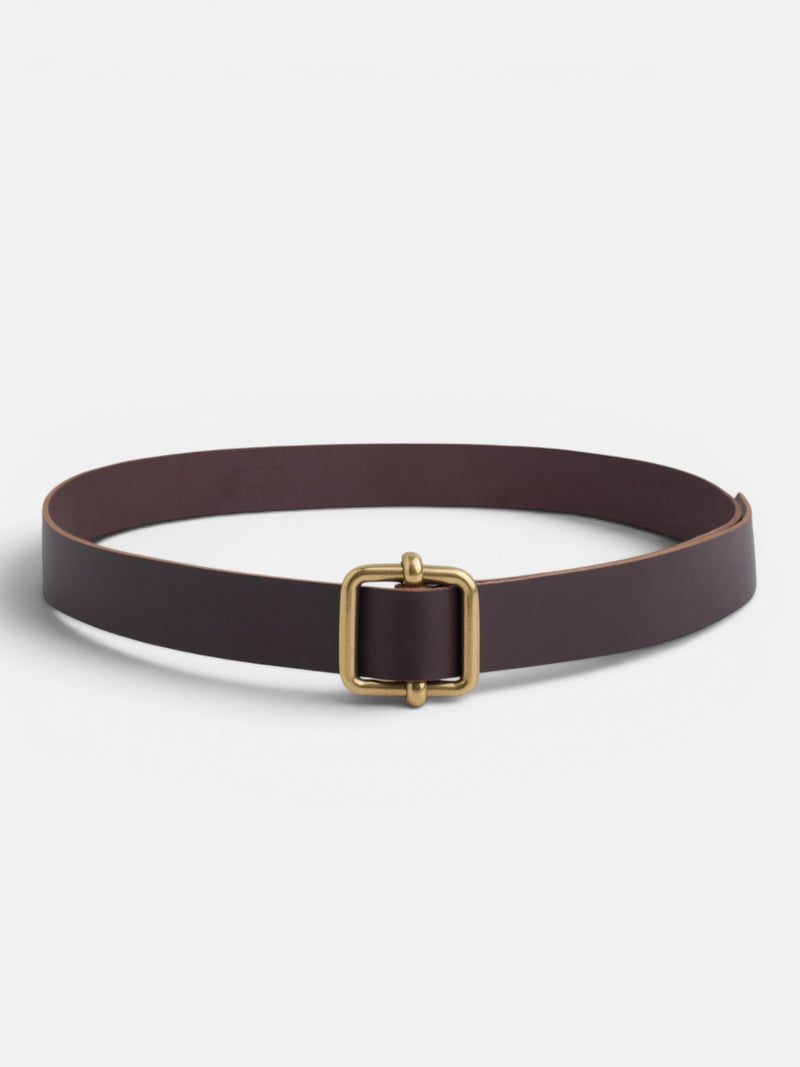 Ceinture en cuir à boucle carrée