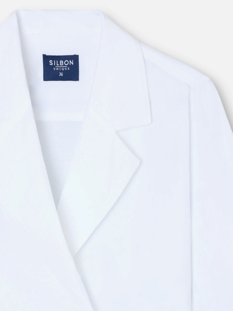 Camisa única cruzada com laço branca