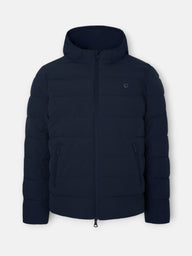 Navy blue technical hooded coat