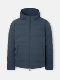 Technical hooded gray coat