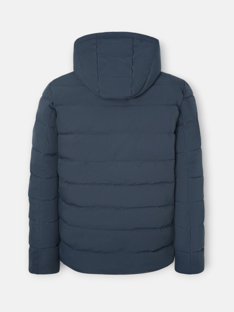 Technical hooded gray coat