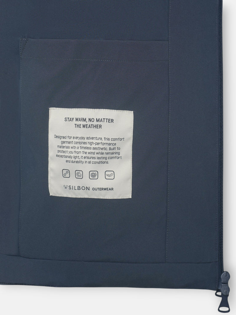 Technical hooded gray coat