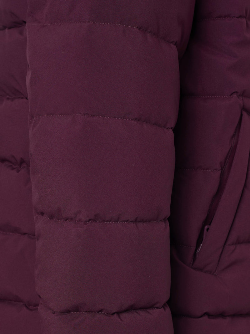 Manteau technique matelassé bordeaux