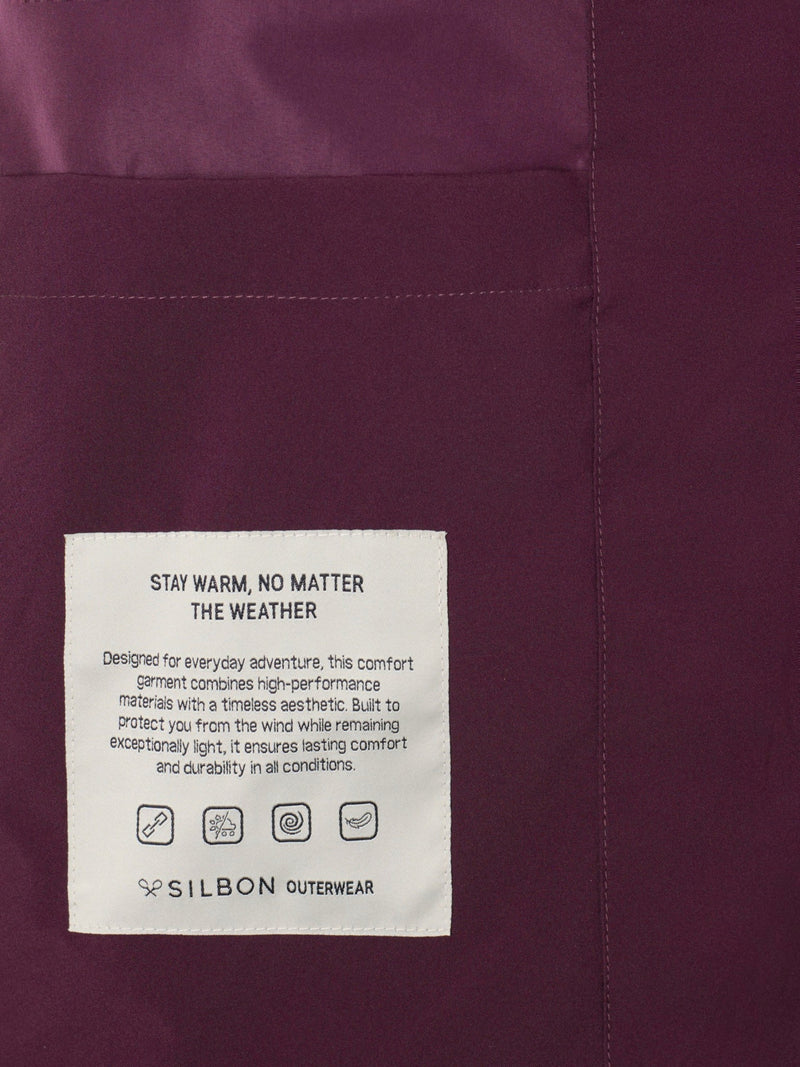 Manteau technique matelassé bordeaux