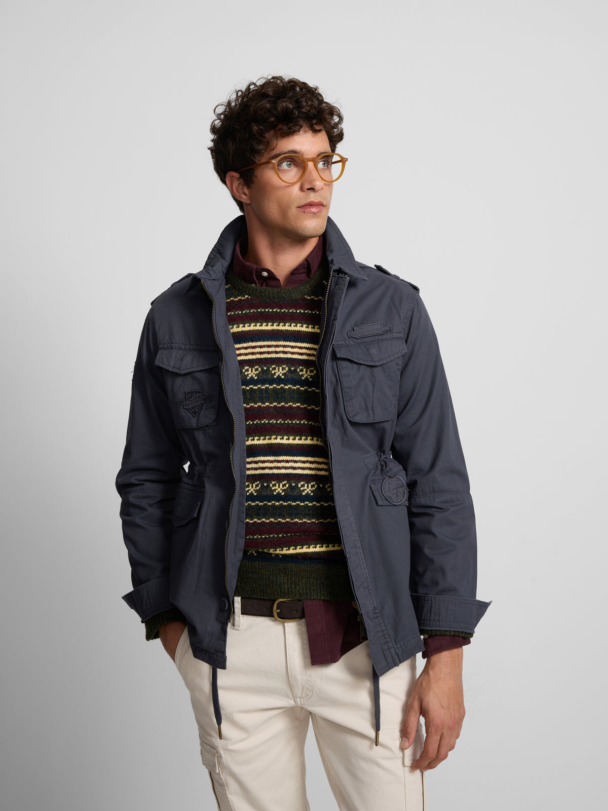 Navy blue military jacket