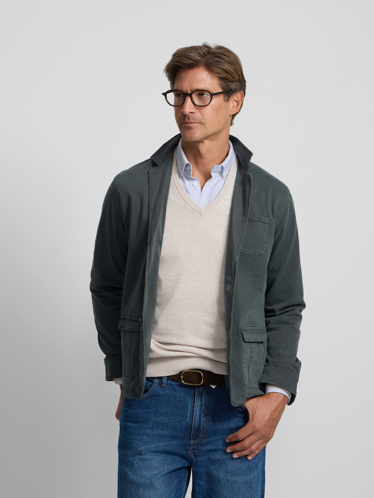 Blazer semi-vert foncé