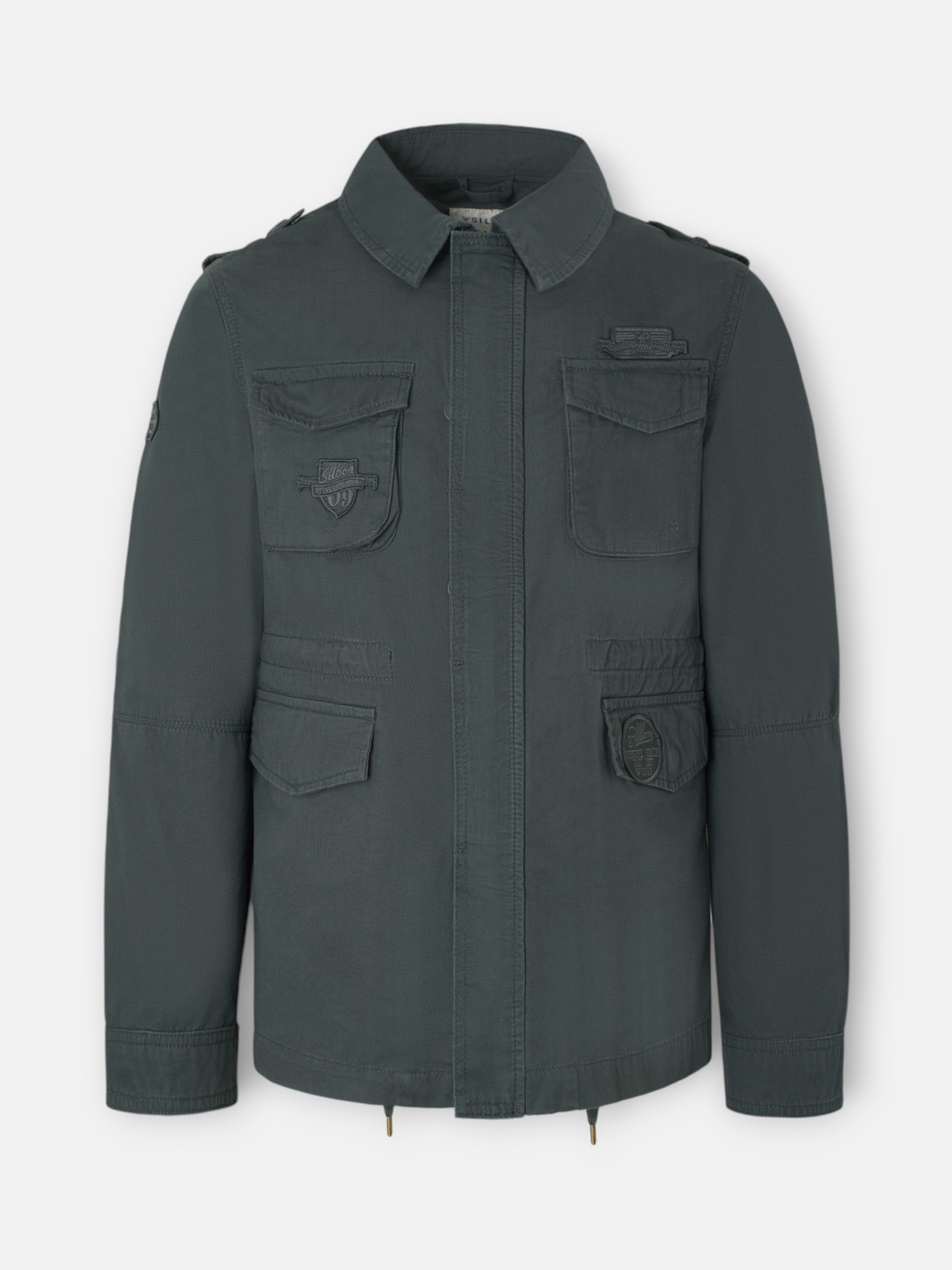 Chaqueta militar verde oscuro