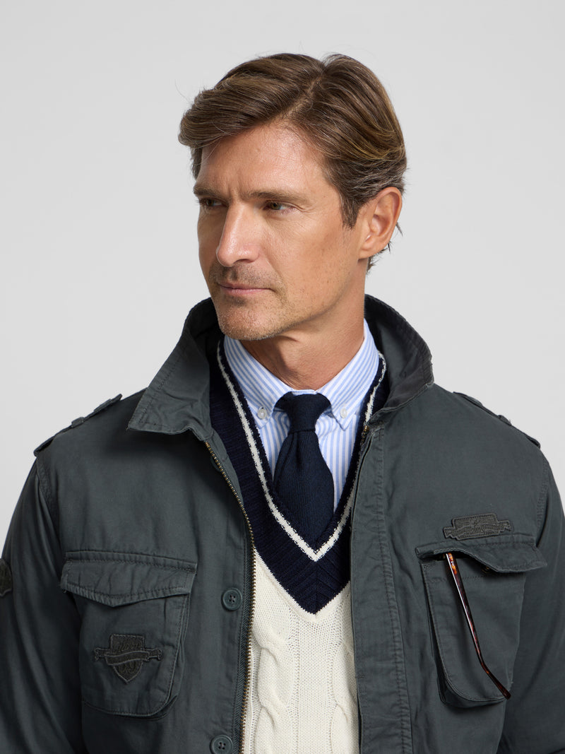 Veste militaire vert foncé