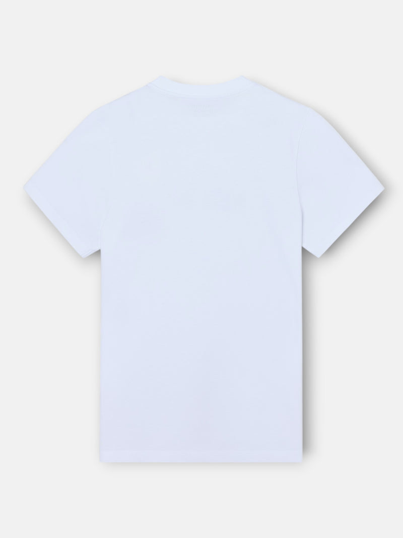 T-shirt unie avec mini-logo patch blanc